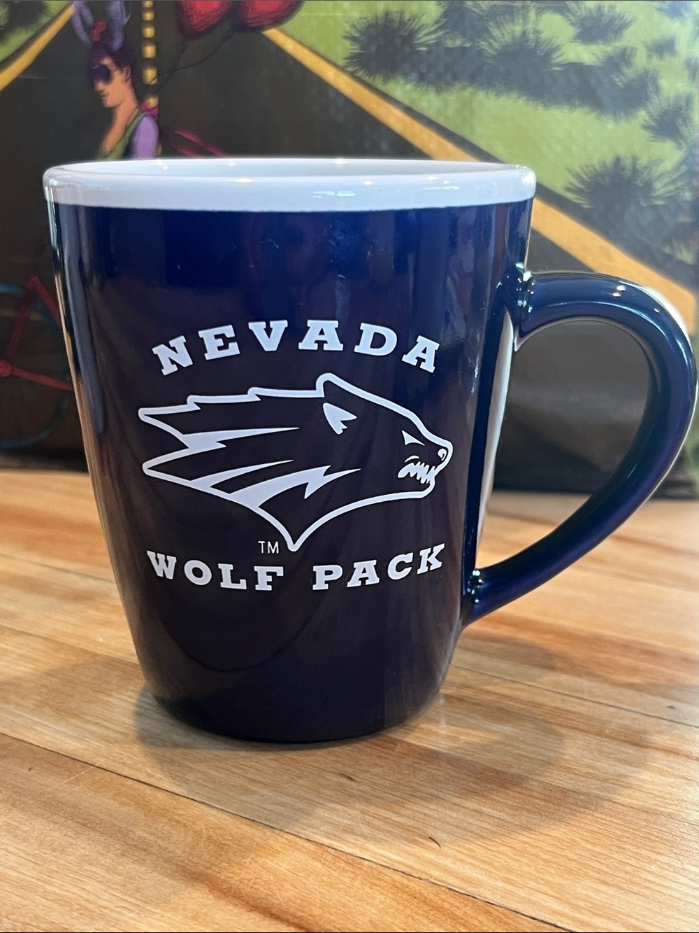 Nevada Wolf Pack beautiful dark cobalt blue Ceramic Mug large mug